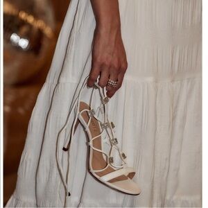 NEW SCHUTZ KALLIE DELUXE NAPPA NUDE STRAPPY HEEL size 7.5